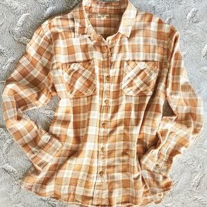 a.n.a Tan, Beige And Cream Plaid Shirt